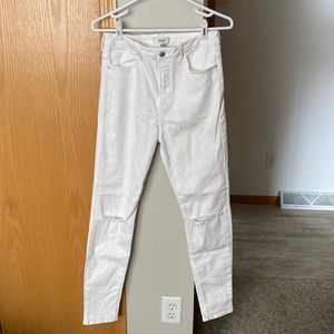 Womens Forever 21 white distressed pants